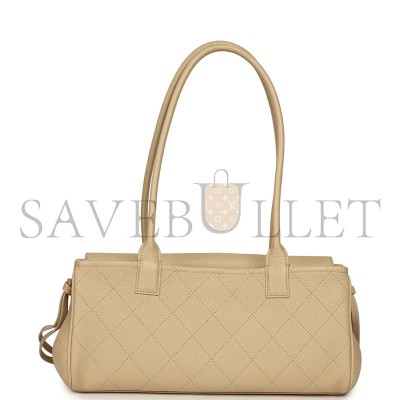 CHANEL MASTER SMALL URBAN ESSENTIAL EAST WEST SHOPPING TOTE LIGHT BEIGE CAVIAR GOLD HARDWARE (31*15*12cm) 